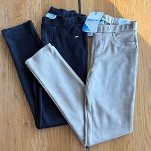Mayoral Kids Leggings in Black and Tan